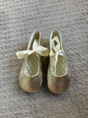 Toddler Metallic Gold Bow Ballet Flats